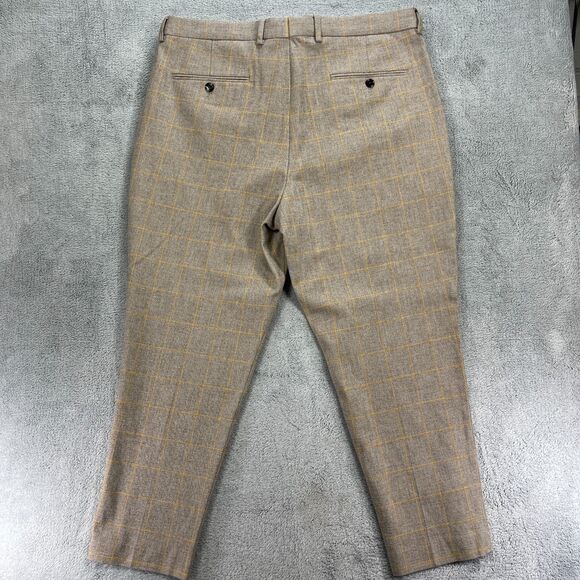 Express Cropped Suit Pant Mens 36x30 Brown Pleated Front Formal Business Wear - Picture 5 of 15